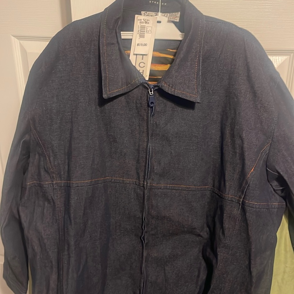 Plus size Dark wash jean jacket
